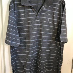 Byron Nelson Men's Size XXL Polo Shirt Eleven Straight Gray Striped 100% Cotton